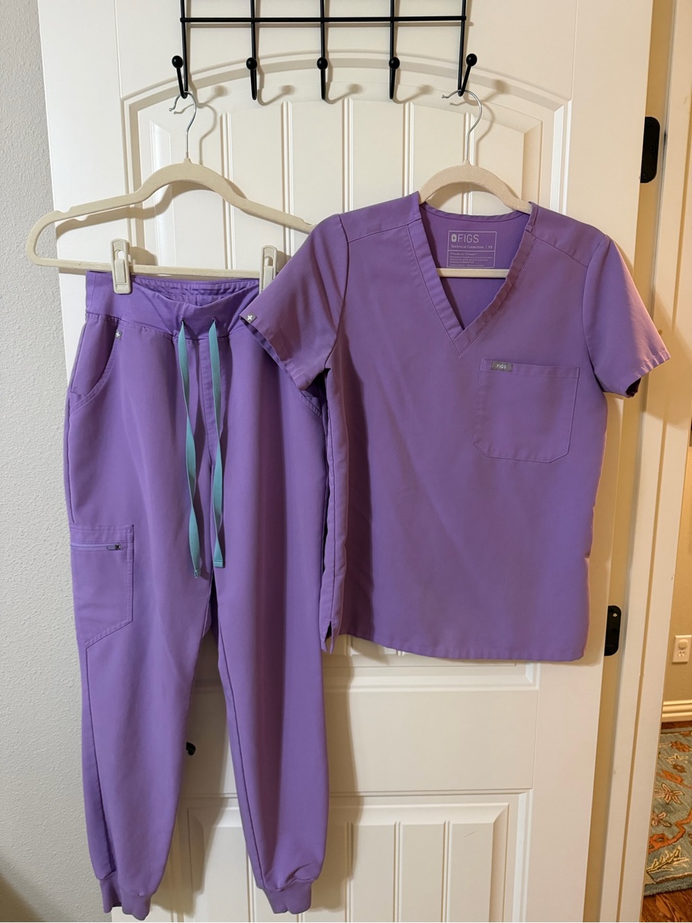 FIGS Lilac Dawn Scrub Set XS Catarina + High Waisted Zamora